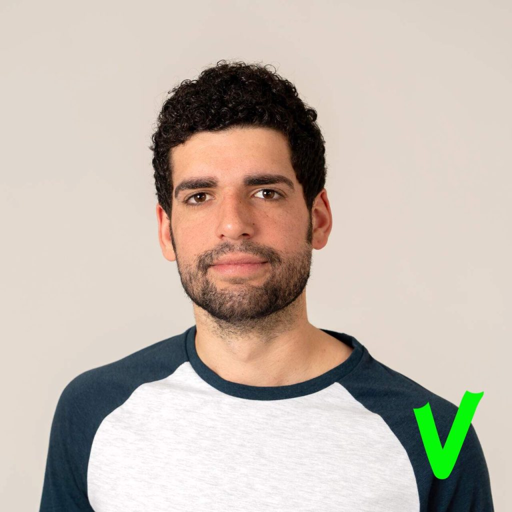 Example of valid passport photo, a man with a neutral expression