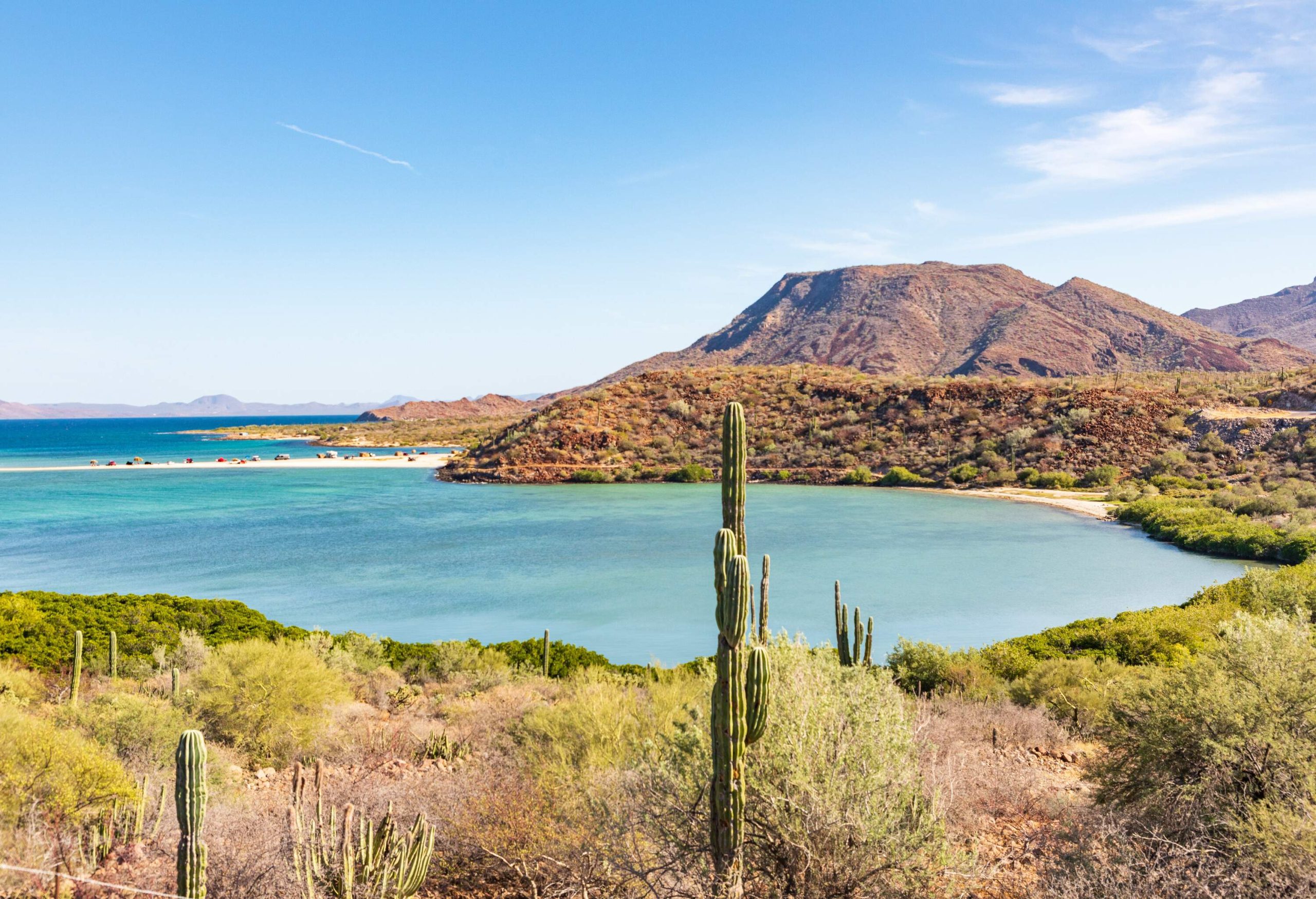 Playa el Requeson, Mulege, Baja California Sur, Mexico. A small desert bay in the Sea of Cortez.