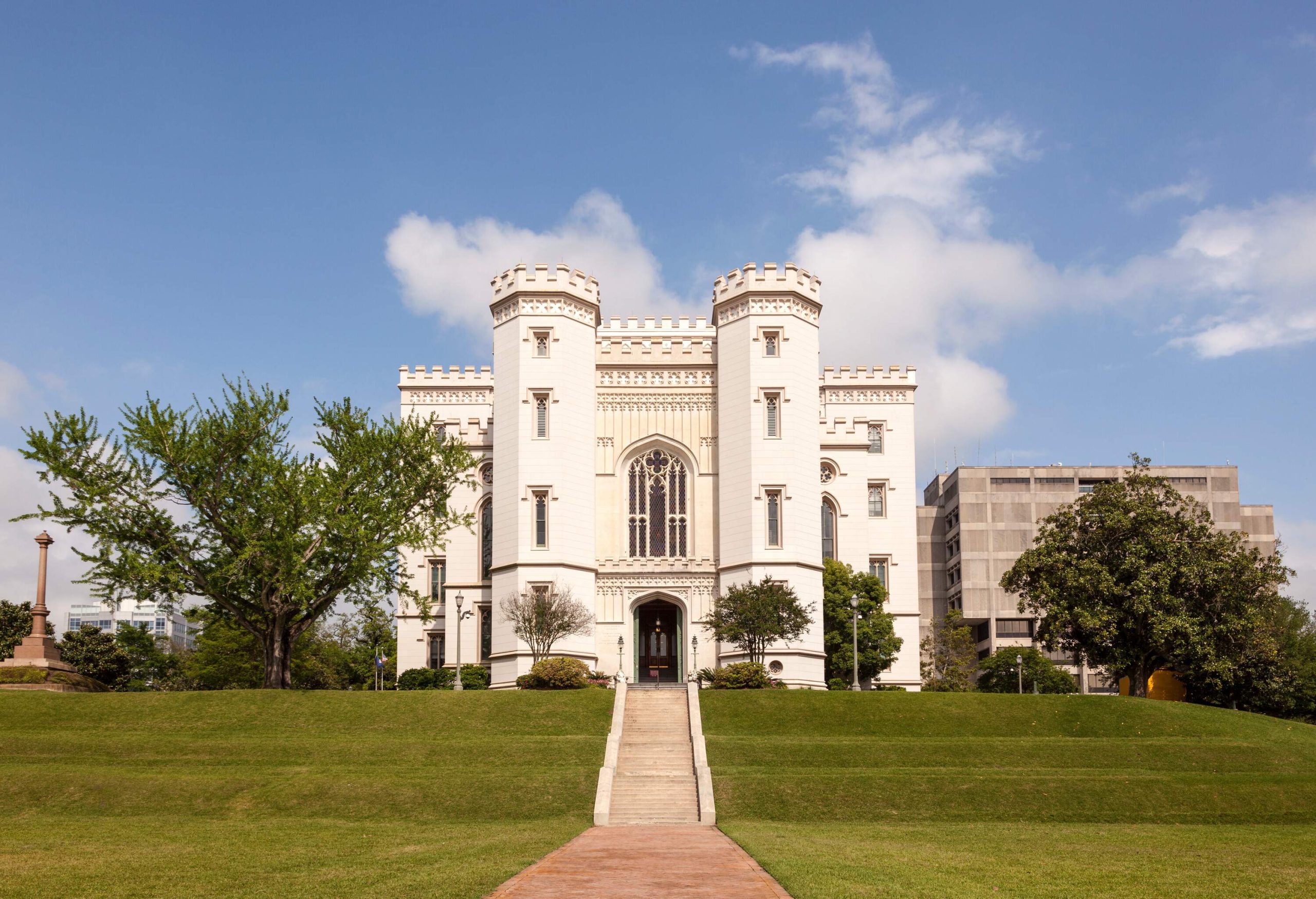 The Gothic Revival-style Old State Capitol building in Baton Rouge is a majestic and historic architectural gem.