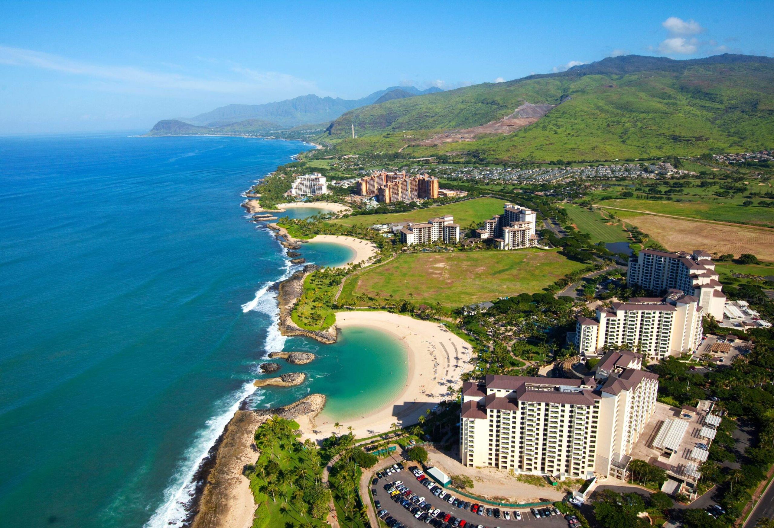 Aerial view Ko'olina, West Oahu, Oahu, Hawaii