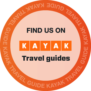 Graphic that says, "Find us on Kayak Travel guides"