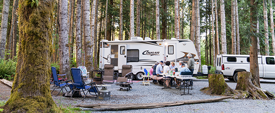 Campers at a campground