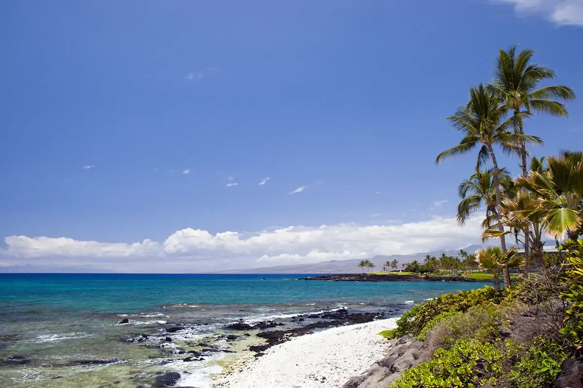 Azure Hawaiian Volcanic Beach on Kona Island