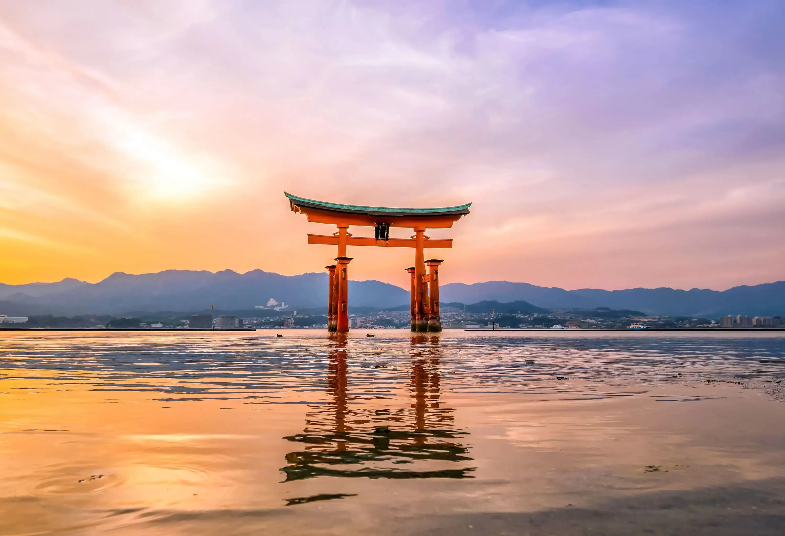 Miyajima, famous for its unique Floating Torii Gate, provides a mesmerising sight during high tide, when the gorgeous vermilion gate appears to float on the ocean.