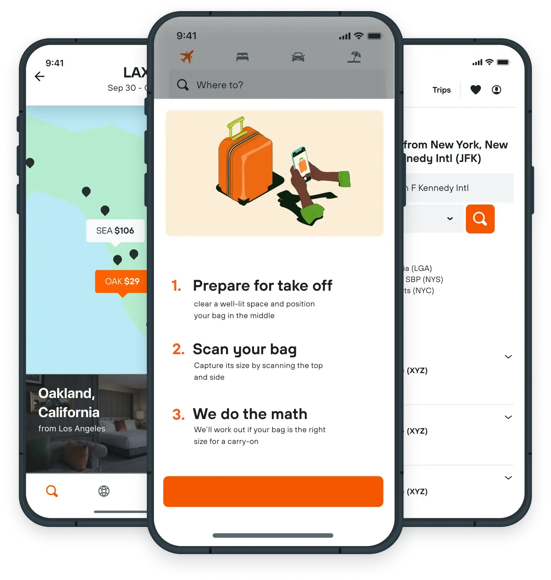 Design of the bag measurement tool on KAYAK App
