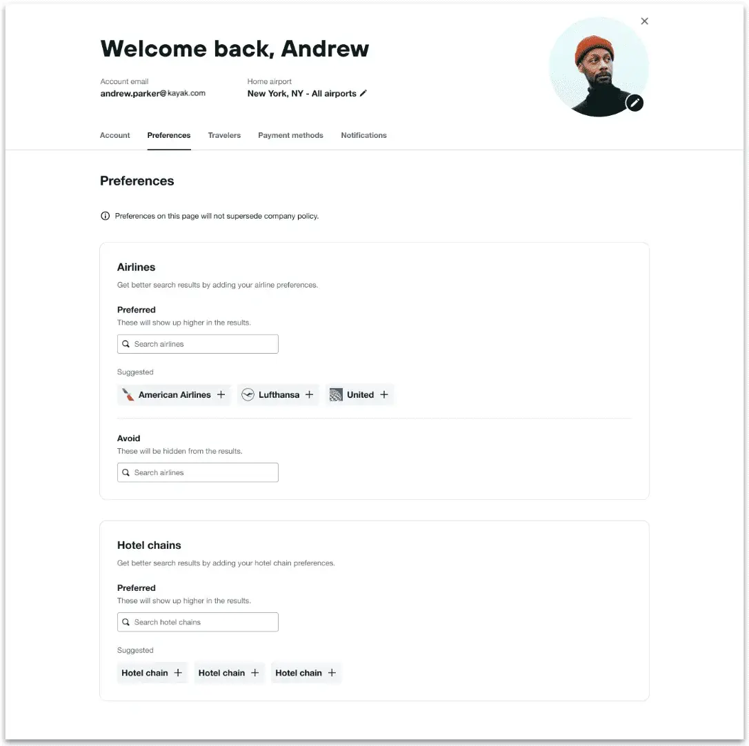 K4B Account Preferences