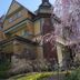 The Queen, A Victorian Bed & Breakfast in Bellefonte, Victorian house exterior with blooming pink trees