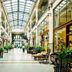 Haywood Park Hotel, Asheville: elegant glass-roofed indoor hotel atrium with shops and seating