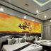 Golden Bakong Boutique in Siem Reap: twin beds, wall mural, curtains and ceiling lights