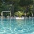 Hotel Des Bains Terme in Montegrotto Terme: outdoor pool with lounge chairs and trees