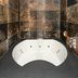 The Shankly Hotel Liverpool bathroom with corner whirlpool tub and rainfall shower