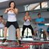 Caro Horoscop Hotel Bucharest gym fitness class with guests jumping on trampolines