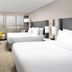 Crowne Plaza San Antonio Airport by IHG room with two beds, desk, TV and window seating in San Antonio