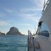 Hotel Marfil in Sant Antoni de Portmany with sea view of rocky islets from a boat deck