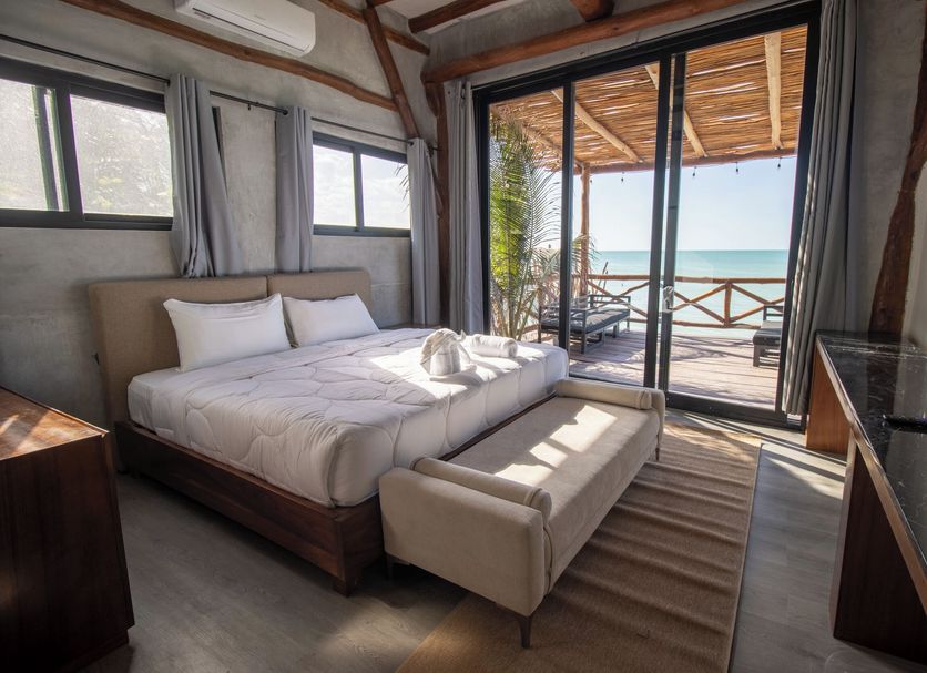 Spirit Holbox room with king bed, balcony and ocean view in Holbox