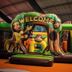 Thermenhotel Kurz in Lutzmannsburg: colorful indoor kids' play area with inflatable welcome arch