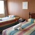 Midtown Motor Inn Whanganui room with two twin beds, wood-paneled walls and a window