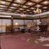 Kurhaus Ishibashi Ryokan in Shimoda lobby with chandeliers, carved ceiling, and staircase