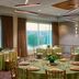 Chicago Marriott Southwest at Burr Ridge banquet room with round tables and large windows