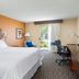 Four Points by Sheraton Buffalo Grove guest room with king bed, desk, chair, TV, and patio view