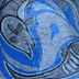 Ristorante Hotel Lucia in Giulianova, blue mosaic fish wall art detail