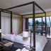 Apsara Beachfront Resort And Villa, Takua Pa: four-poster bed with sea-view balcony and ocean view