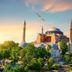 Henna Hotel Istanbul in Istanbul with a view of Hagia Sophia at sunset