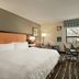 Hampton Inn Binghamton/Johnson City guest room with king bed, desk, chair, and window view