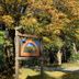 Mountain Meadows Inn & Chalet Suites sign at wooded roadside in Ashford