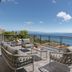 Mandarin Oriental, Bodrum terrace with seating and panoramic sea view over Bodrum