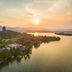Orange Hotel Hangzhou Wulin Square Moganshan Road, Hangzhou: sunset lake view with pagoda and hills