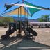 Grand Canyon West Hotel Sheps Miners Inn playground with shaded slides and climbing steps in Chloride