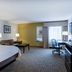 Holiday Inn Express & Suites Chicago-Libertyville room with king bed, desk, sofa, and window seating