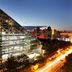 Hotel Eclat Beijing, an SLH Hotel in Beijing, glass pyramid facade at dusk