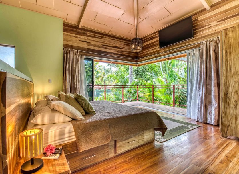 Hotel Banana Azul - Adults Only room with bed and balcony jungle view in Puerto Viejo de Talamanca