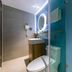Home Inn Neo Lanzhou City Museum Dongfanghong Plaza Wanxiang City bathroom with walk-in shower and sink