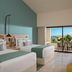 Dreams Aventuras Riviera Maya room with twin beds, balcony and ocean view in Puerto Aventuras