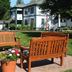 Victoria Resort And Bed & Breakfast in South Haven: outdoor patio with wooden benches and flower pots