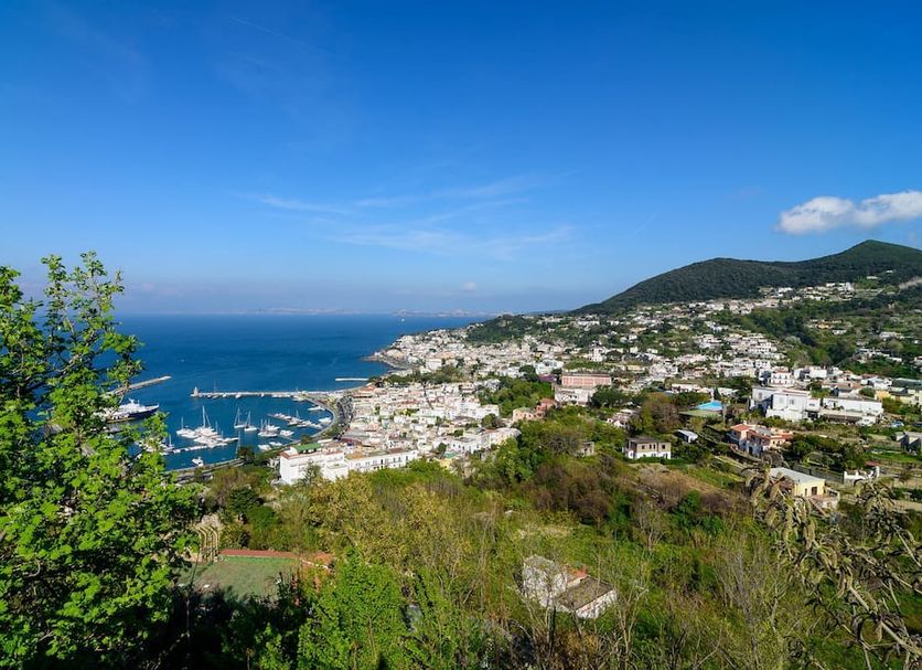 Paradise Relais Villa Janto' in Casamicciola Terme with hillside sea views over the bay and marina