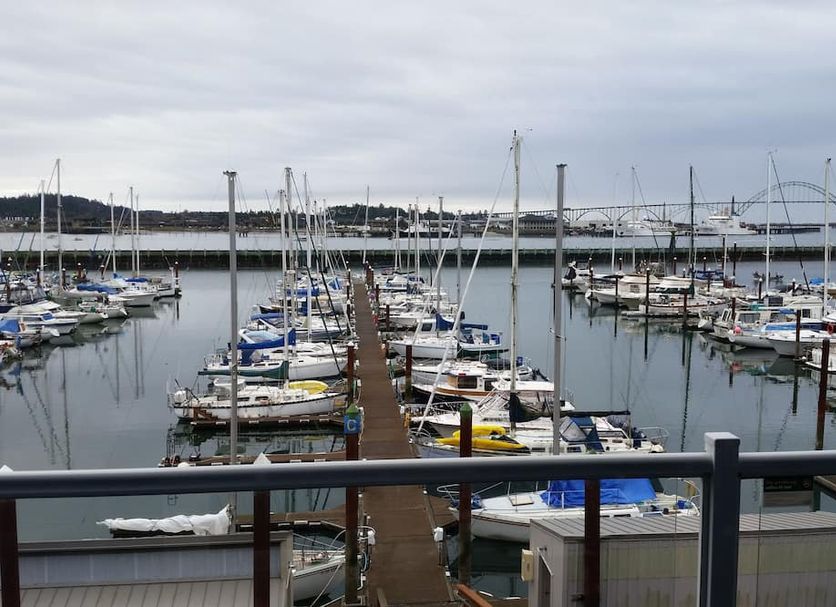 The Landing At Newport in Newport with marina harbor view and boats docked beside the hotel