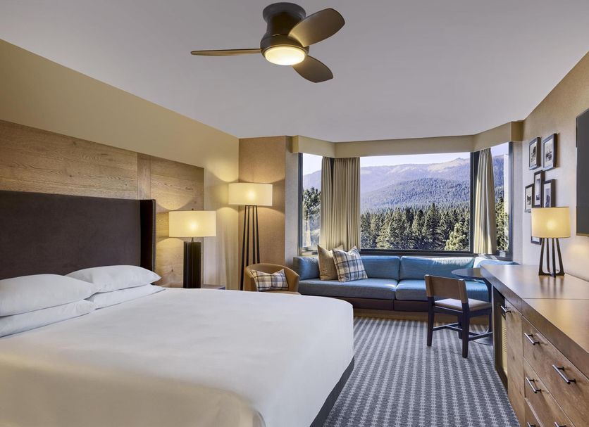 Hyatt Regency Lake Tahoe Resort, Spa and Casino guest room with lake and mountain views in Incline Village