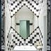 The Lift Boutique Hotel by Ridan Hotels, Lisbon: bold black-and-white tiled bathroom with pedestal sink