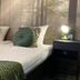 B&B Brasserie Lakerhof in Ohe en Laak, guest room with twin beds and forest wall mural