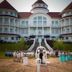 Blue Harbor Resort And Spa in Sheboygan with grand waterfront-style facade and outdoor wedding setup