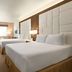 Wyndham Anaheim Hotel in Anaheim guest room with two queen beds, desk, TV and large window