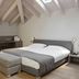 Hotel di Varese room with king bed, desk and vaulted ceiling in Varese