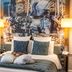 Mercure Château de Fontainebleau Demeures de Campagne hotel room with a large bed and colorful horse mural