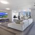 Surfers Plaza Resort in Surfers Paradise living room with balcony and city skyline views