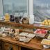 Gran Cavancha Hotel & Apartment in Iquique: breakfast buffet with fruit and cereal overlooking the bay