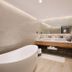 Jai Château Hotels & Hostels in Tainan City bathroom with freestanding tub and double vanity